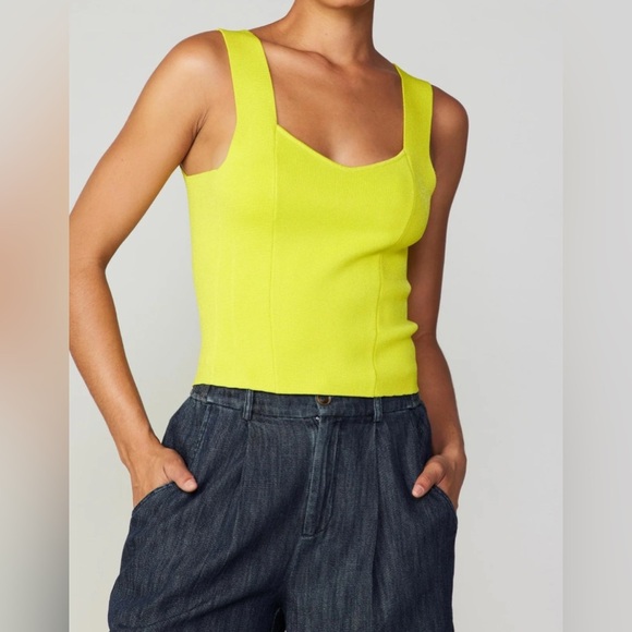 Current Air Tops - Current Air Sweetheart Knit Tank NWT in Lemon